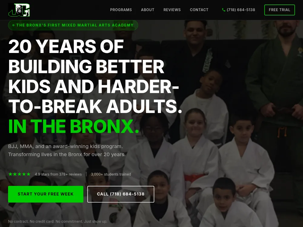 Jungle Gym Bronx Pressure Built website
